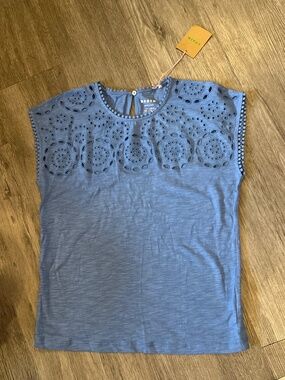 NWT Boden eyelet light blue sleeveless top (size 0)
